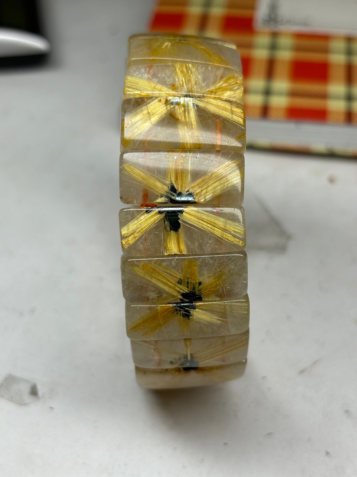 Natural Rulited quartz trapiche style