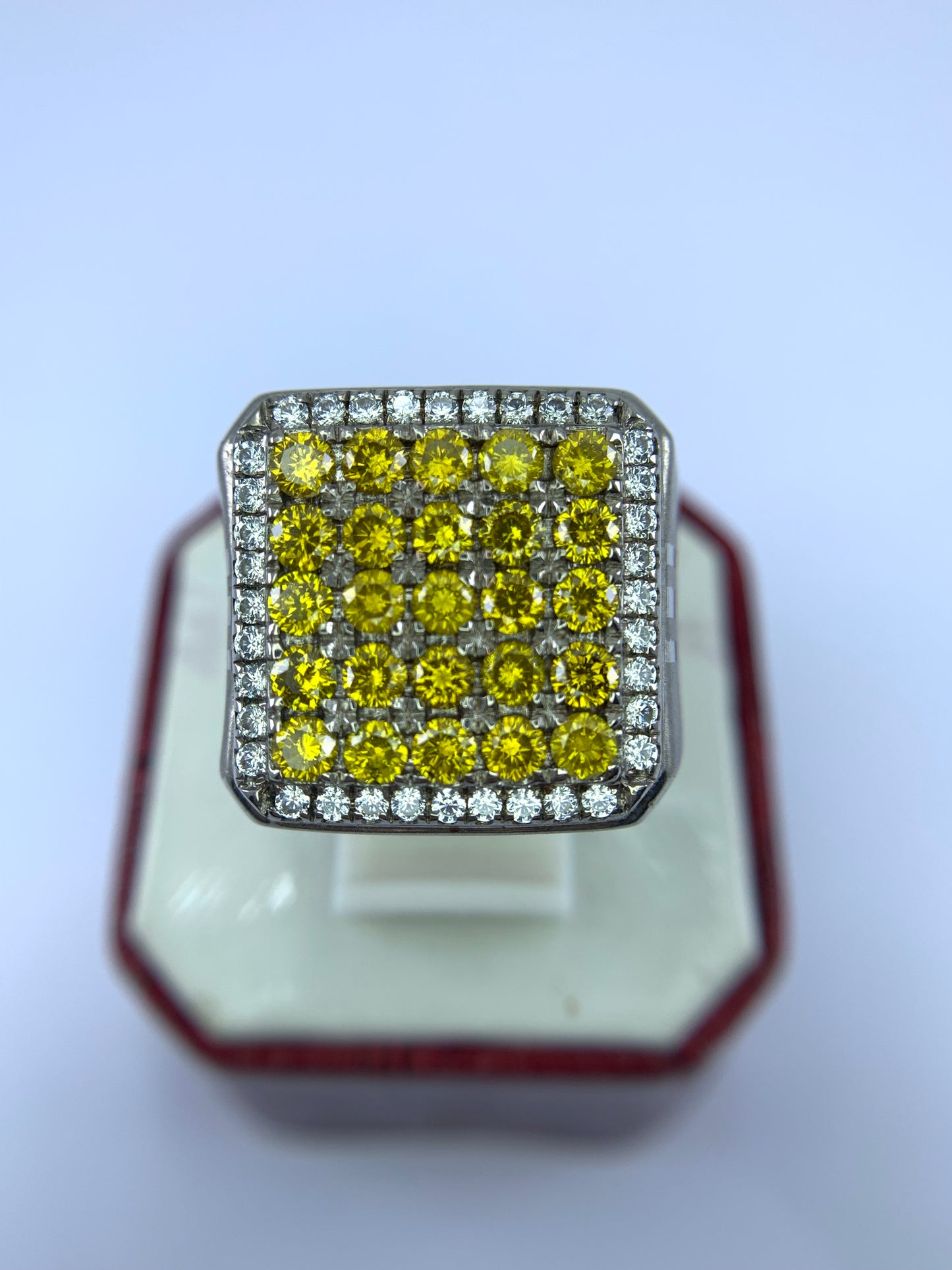 lab grown diamond silver ring 925 yellow diamond