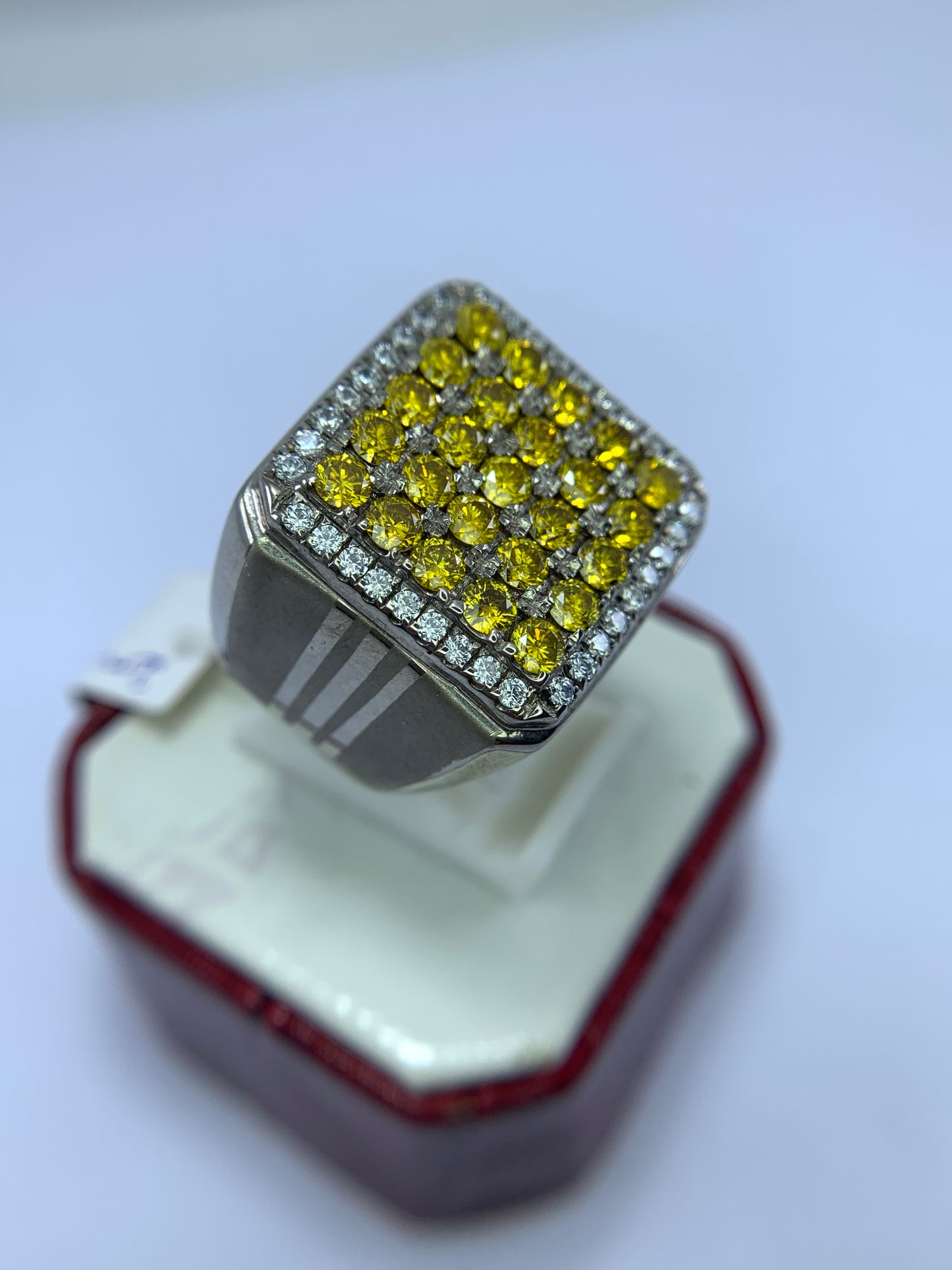 lab grown diamond silver ring 925 yellow diamond