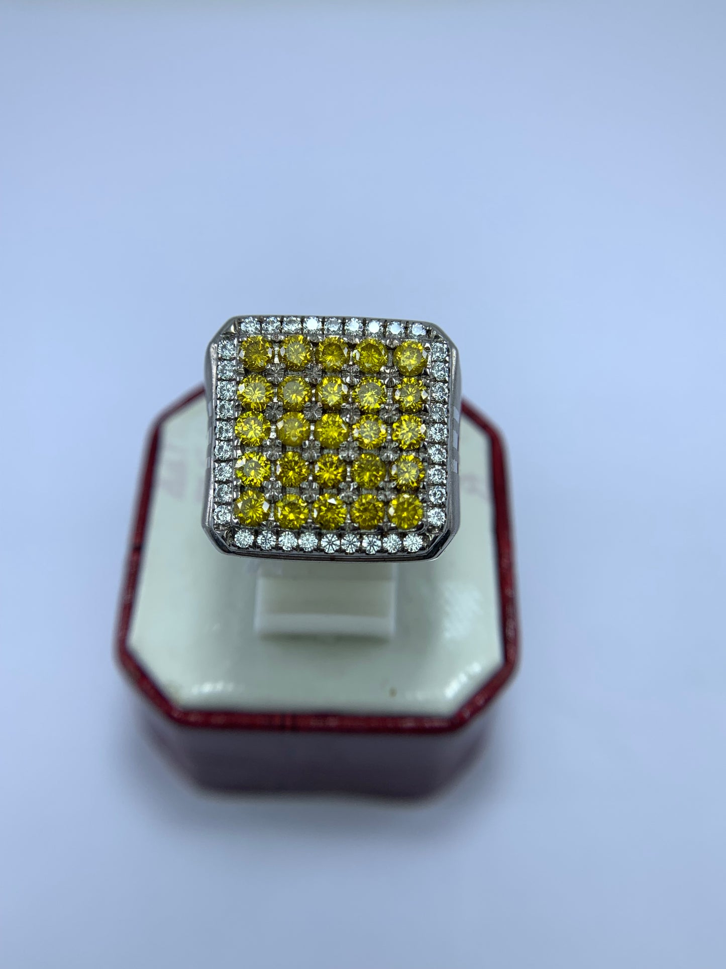 lab grown diamond silver ring 925 yellow diamond