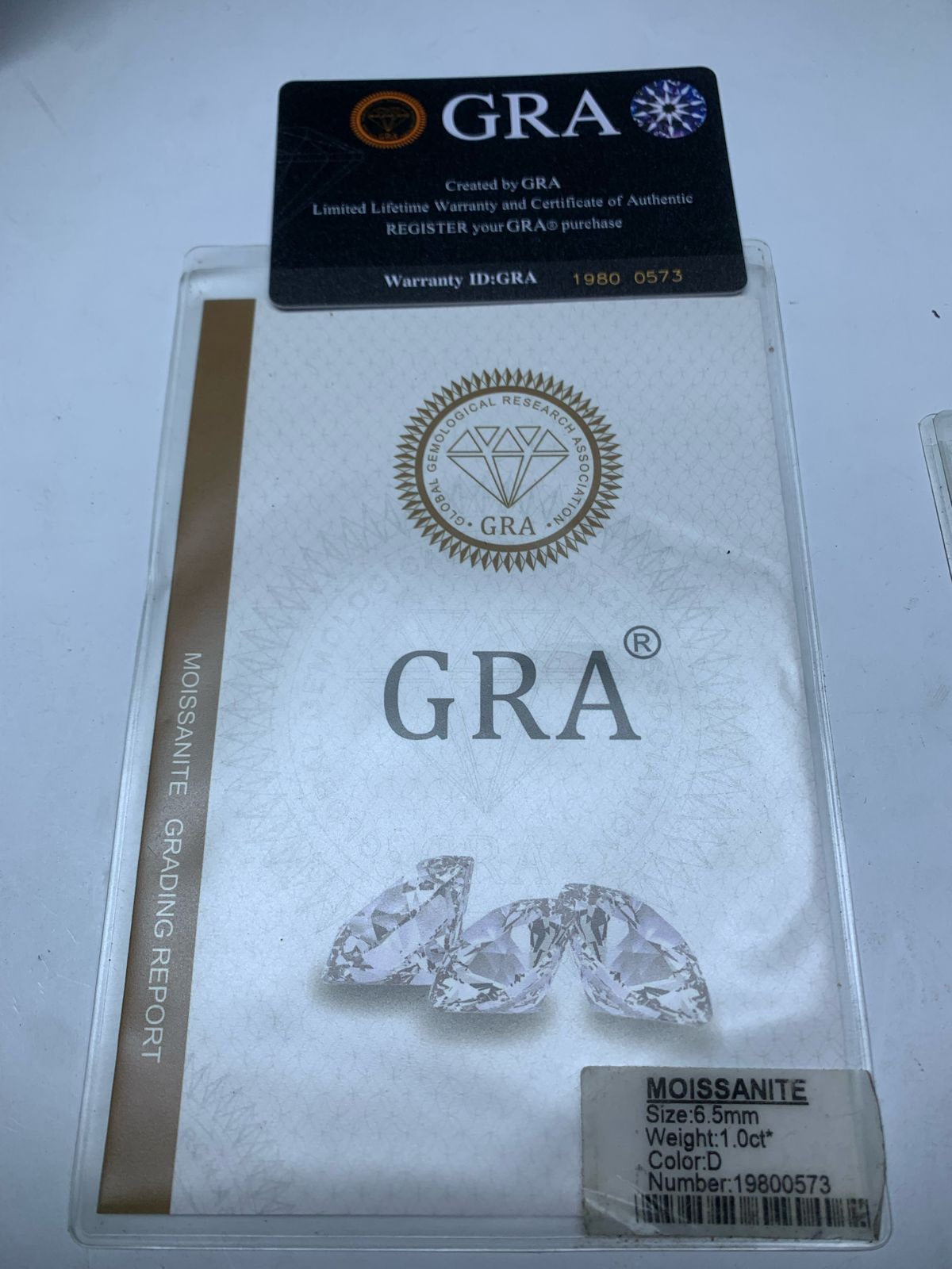 GRA Moissanite 6.5MM D-Color